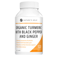 Nature's Help Organic Turmeric with Black Pepper and Ginger Capsules