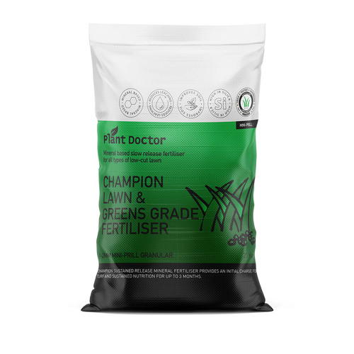 CHAMPION mineral Turf & Lawn fertiliser -  Greens Grade MINI PRILL [size: 20kg]
