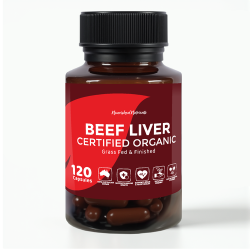 Australian Certified Organic Beef Liver Capsules 1 month supply