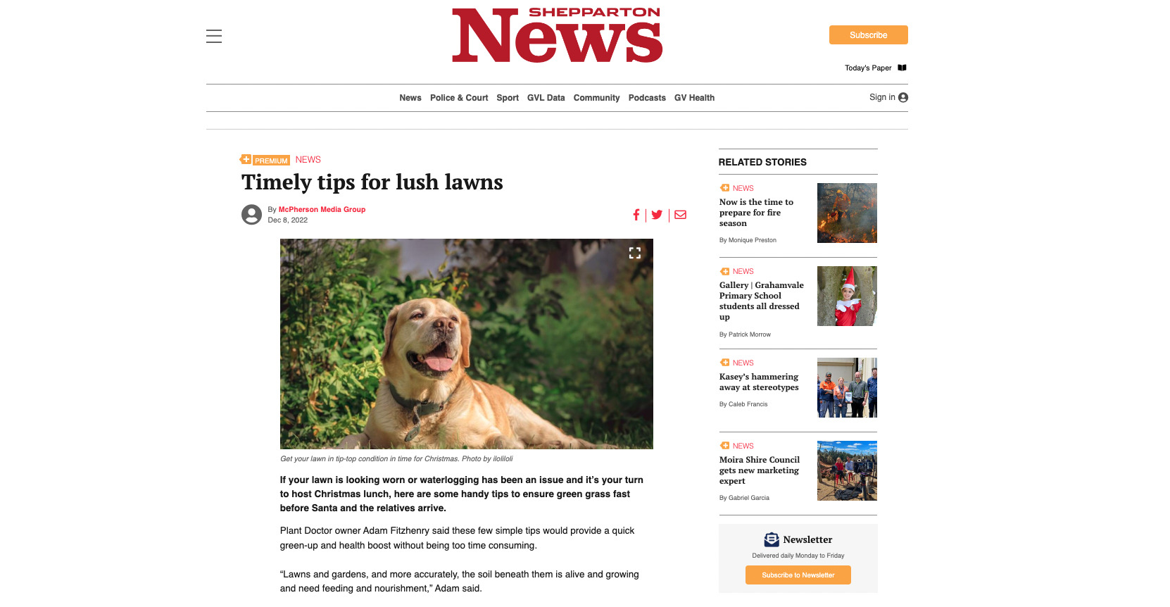 Timely tips for lush lawns with Shepparton News 